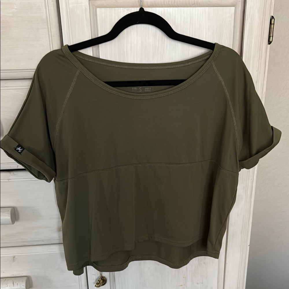 Flag Nor Fail Olive Green Women's Oversized Crop Top